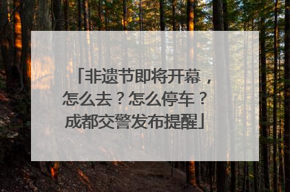 非遗节即将开幕，怎么去？怎么停车？成都交警发布提醒