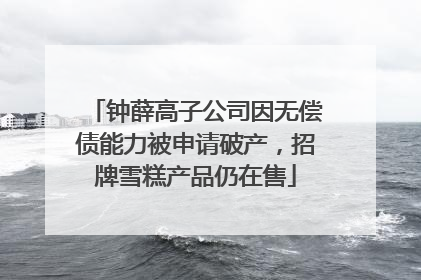 钟薛高子公司因无偿债能力被申请破产，招牌雪糕产品仍在售