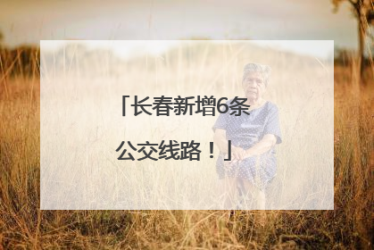 长春新增6条公交线路！