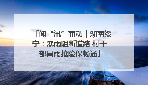闻“汛”而动｜湖南绥宁：暴雨阻断道路 村干部冒雨抢险保畅通