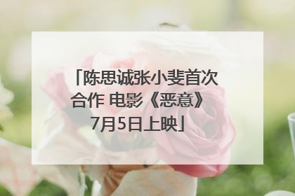 陈思诚张小斐首次合作 电影《恶意》7月5日上映