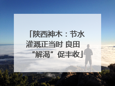 陕西神木：节水灌溉正当时 良田“解渴”促丰收