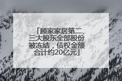 顾家家居第二、三大股东全部股份被冻结，债权金额合计约20亿元