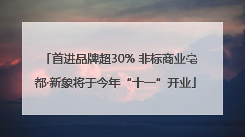 首进品牌超30% 非标商业亳都·新象将于今年“十一”开业