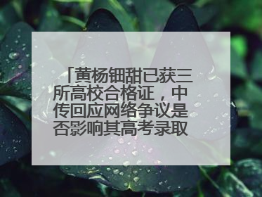 黄杨钿甜已获三所高校合格证，中传回应网络争议是否影响其高考录取：符合录取条件就能录取