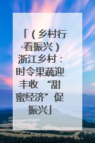 （乡村行·看振兴）浙江乡村：时令果蔬迎丰收 “甜蜜经济”促振兴