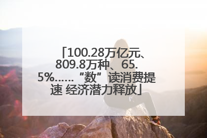 100.28万亿元、809.8万种、65.5%……“数”读消费提速 经济潜力释放