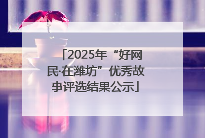 2025年“好网民·在潍坊”优秀故事评选结果公示