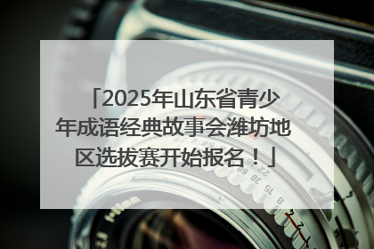 2025年山东省青少年成语经典故事会潍坊地区选拔赛开始报名！