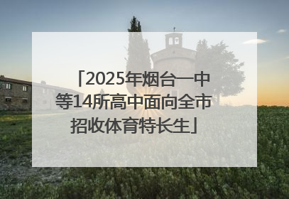 2025年烟台一中等14所高中面向全市招收体育特长生