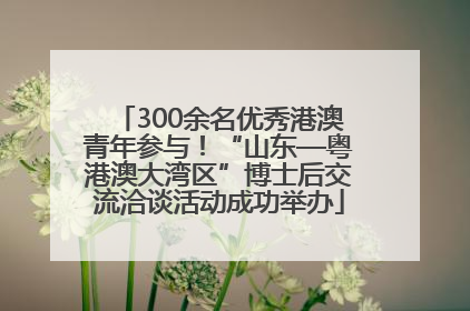 300余名优秀港澳青年参与！“山东—粤港澳大湾区”博士后交流洽谈活动成功举办