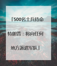 500名士兵待命 特朗普：将向任何地方派遣军队