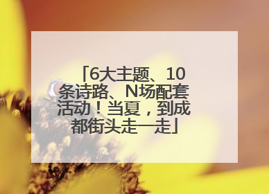 6大主题、10条诗路、N场配套活动！当夏，到成都街头走一走
