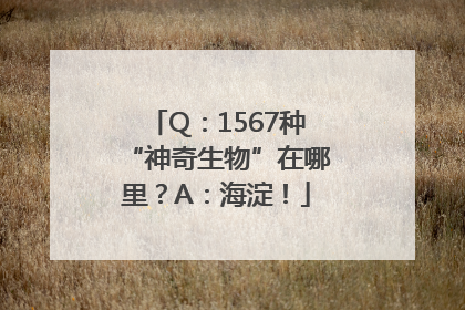 Q：1567种“神奇生物”在哪里？A：海淀！